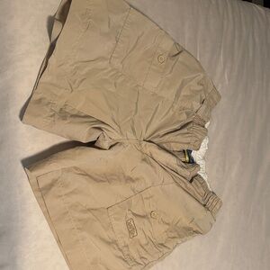 AFTCO Tan Cargo Shorts with Elastic Waist